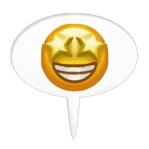 star eyes emoji cake topper