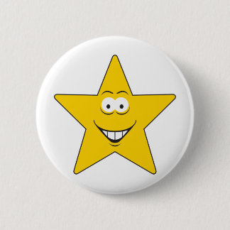 Star Face Pinback Button