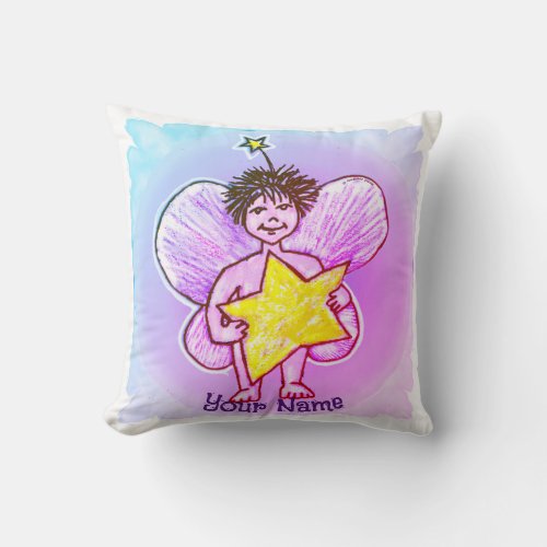 Star Fairy custom name Throw Pillow