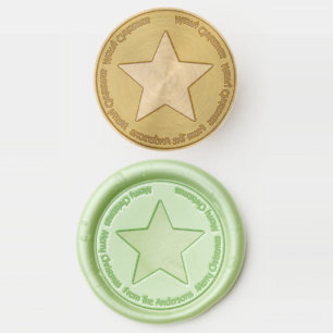 Star Family Monogram Minimalist Elegant Christmas Wax Seal Stamp