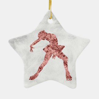 Star Figure skating ornament - Rose Gold (female)