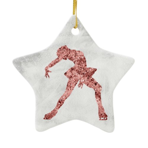 Star Figure skating ornament - Rose Gold (female)