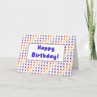 Star Filled Happy Birthday  Card