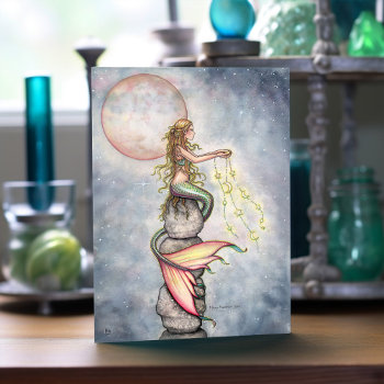 Star Filled Sky Mermaid Greeting Card by robmolily at Zazzle