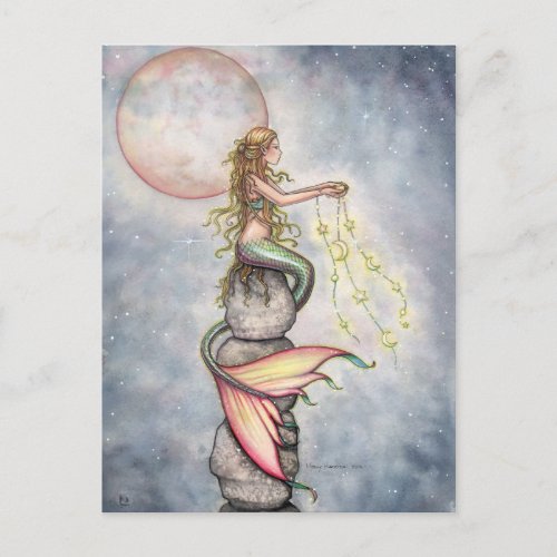 Star Filled Sky Mermaid Postcard