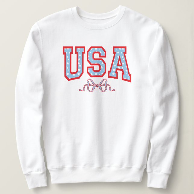 Star-Filled USA | Coquette University  Sweatshirt (Design Front)