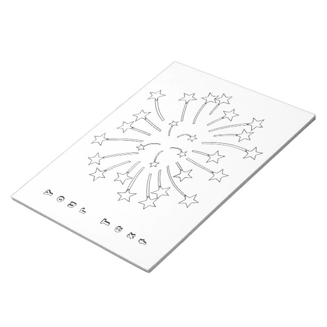 Star Fireworks Outline Coloring Your Text Notepads (Angled)