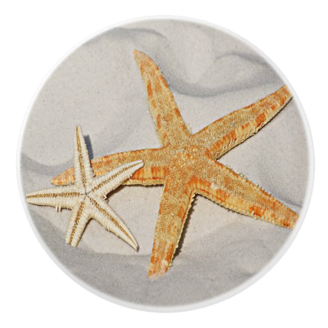 Star Fish at the Beach Ceramic Knob (Front)