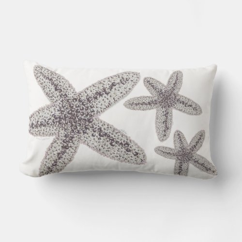 Star Fish _ Black and White Lumbar Pillow