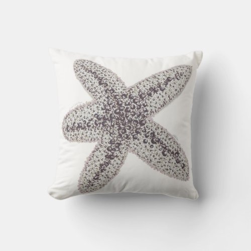 Star Fish _ Black and White Outdoor Pillow