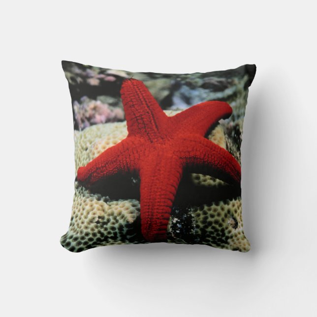 Star Fish | Red Sea Throw Pillow (Front)