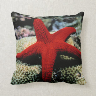 Star Fish Red Sea Throw Pillow