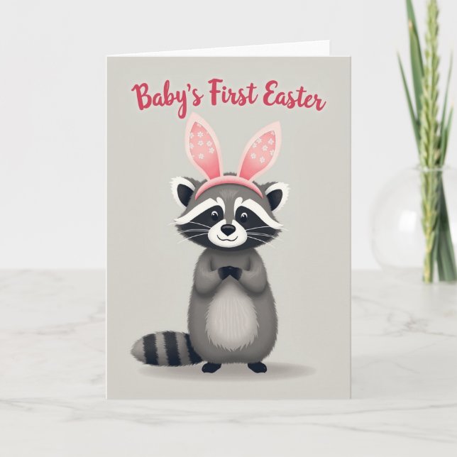 Star Flower Animal Baby Card (Front)