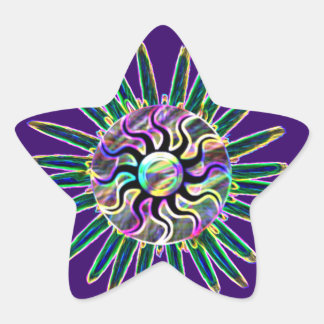 Star Flower Crazy Psychedelic Sunshine Stickers