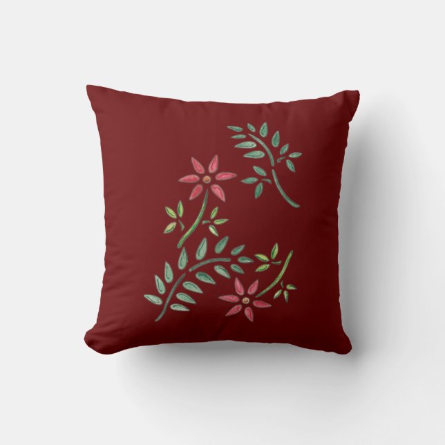 Star Flower design on a Throw Pillow (Front)