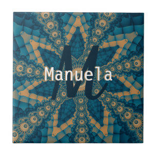 Star flower fractal ceramic tile