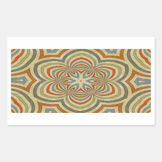 Star Flower Kaleidoscope Mandala Rectangular Sticker