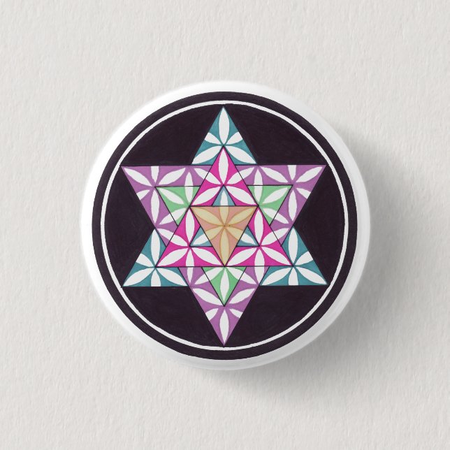 Star Flower Pinback Button (Front)