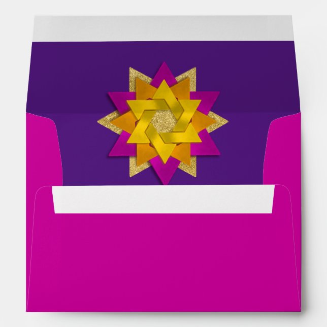 Star Flower Pink Orange Yellow Purple Envelope (Back (Bottom))