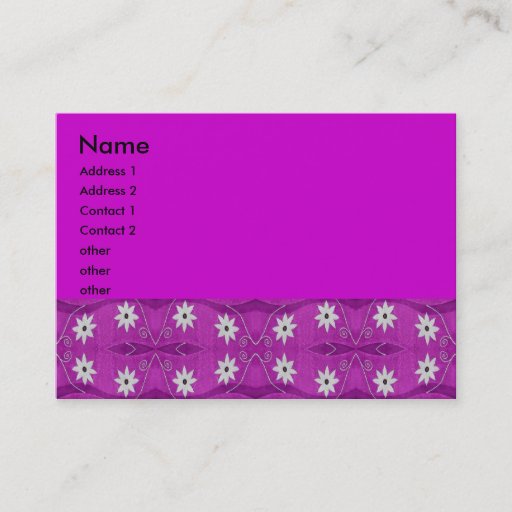 Customizable star flower purple business card