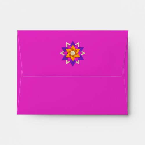 Star Flower Purple Pink Orange RSVP Envelope