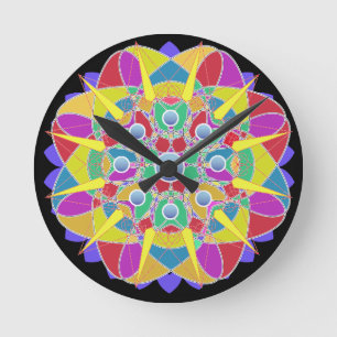 Star Flower Round Clock
