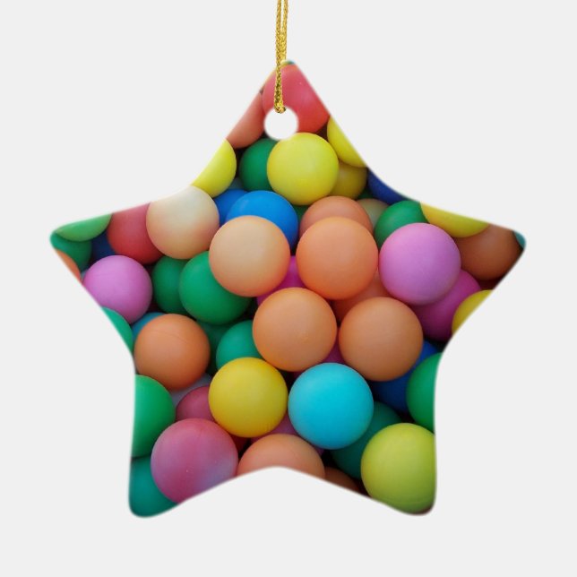 Star for Christmas Tree Ceramic Ornament (Front)