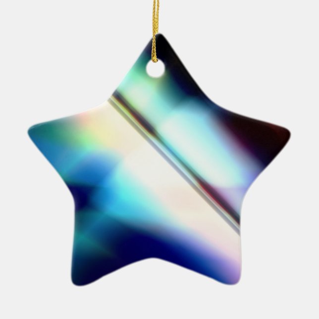 Star for Christmas Tree Ceramic Ornament (Front)