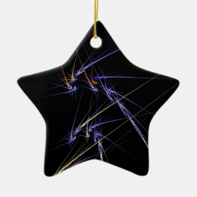 Star for Christmas Tree Ceramic Ornament (Front)