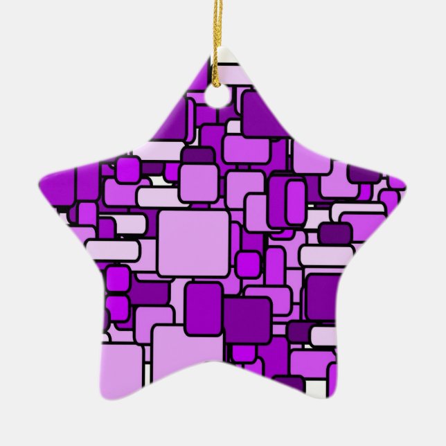 Star for Christmas Tree Ceramic Ornament (Front)