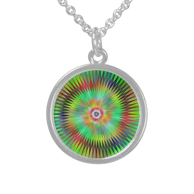 Star fractal sterling silver necklace (Front)