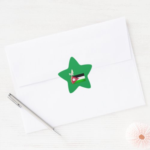 Star Free Palestine Heart  Star Sticker