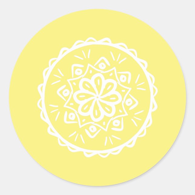 Star Fruit Mandala Classic Round Sticker (Front)