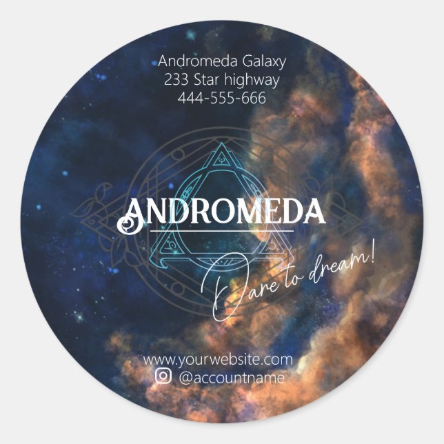 Star galaxy cosmic Business Supplies Packaging Classic Round Sticker (Front)