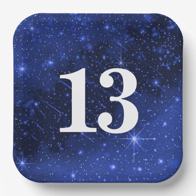 Star Galaxy For 13th Birthday Party   Paper Plates (Front)
