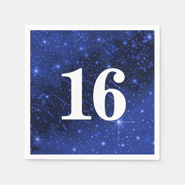 Star Galaxy For 16th Birthday Party Napkins (Front)