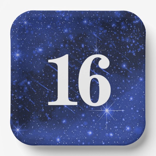 Star Galaxy For 16th Birthday Party    Paper Plates (Front)