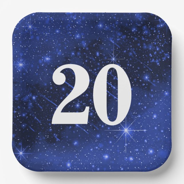 Star Galaxy For 20th Birthday Party      Paper Plates (Front)