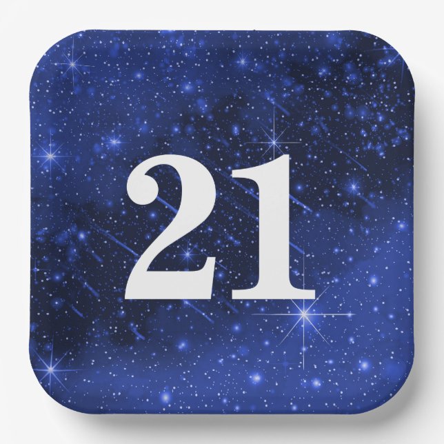 Star Galaxy For 21st Birthday Party  Paper Plates (Front)