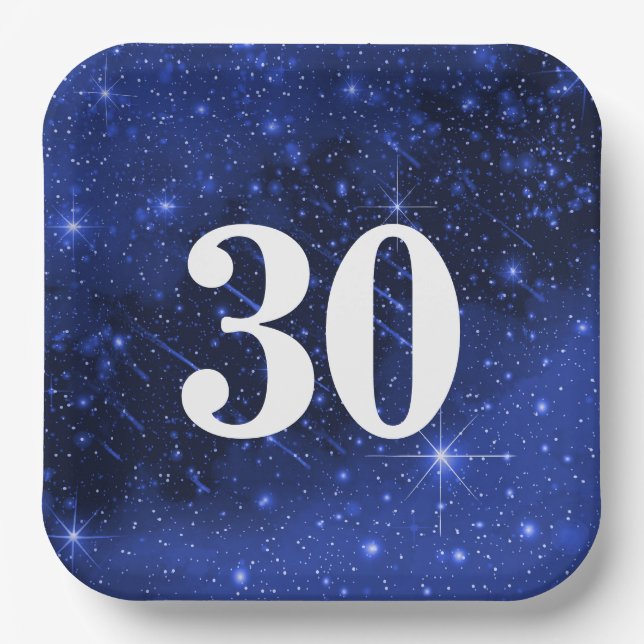 Star Galaxy For 30th Birthday Party    Paper Plates (Front)