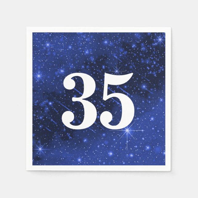 Star Galaxy For 35th Birthday Party    Napkins (Front)