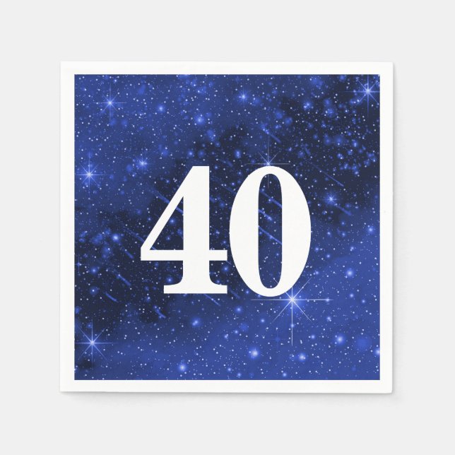Star Galaxy For 40th Birthday  Napkins (Front)