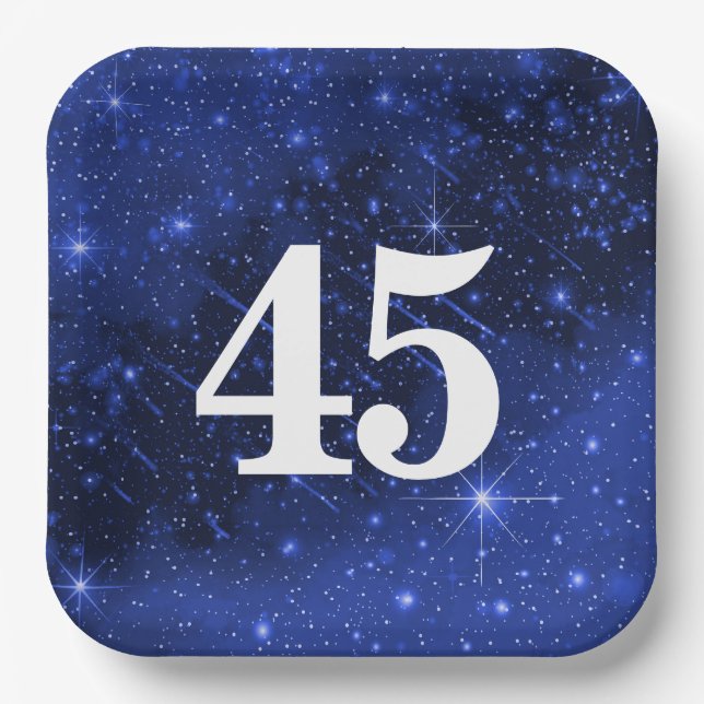 Star Galaxy For 45th Birthday Party  Paper Plates (Front)