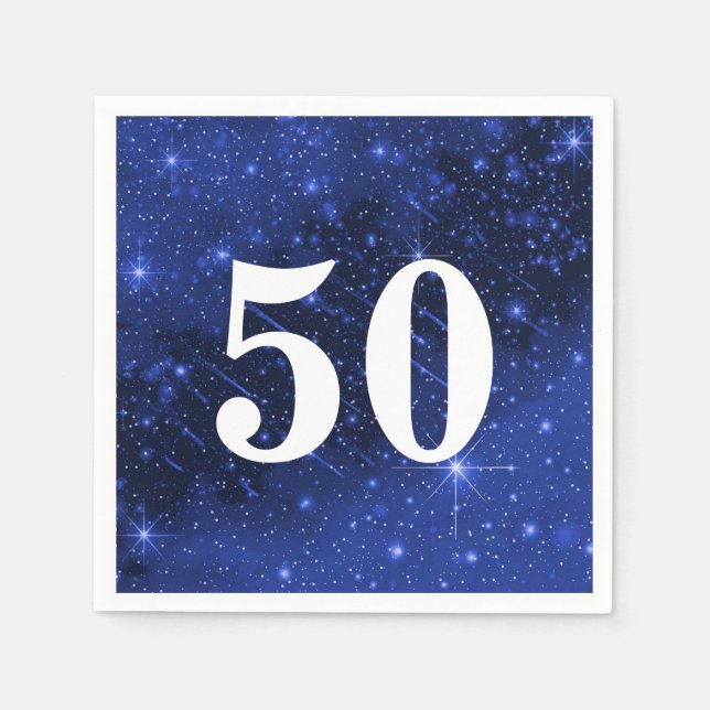 Star Galaxy For 50th Birthday Napkins (Front)