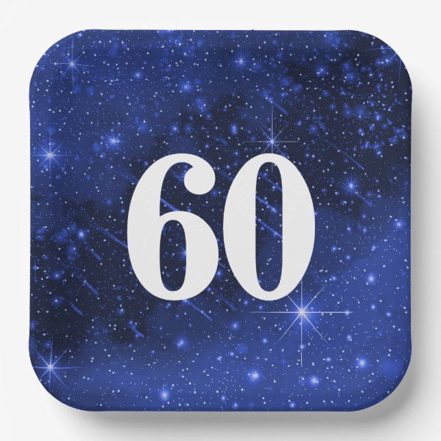 Star Galaxy For 60th Birthday Party    Paper Plates (Front)