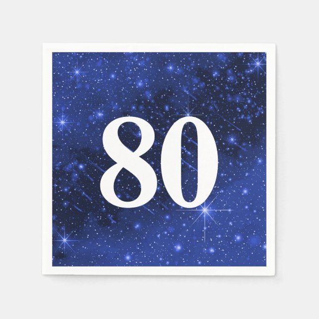 Star Galaxy For 80th Birthday Party  Napkins (Front)