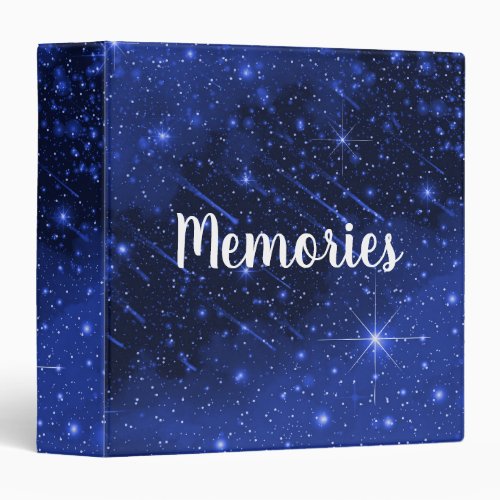 Star Galaxy On Blue 3 Ring Binder