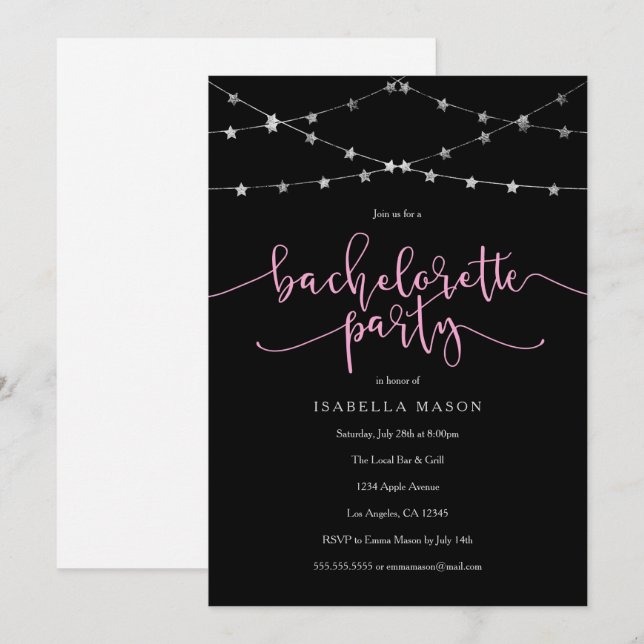 Star Garland | Bachelorette Party Invitation (Front/Back)