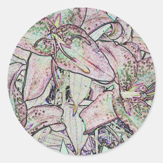 Star Gazer Lilies in Pencil Stickers (Front)