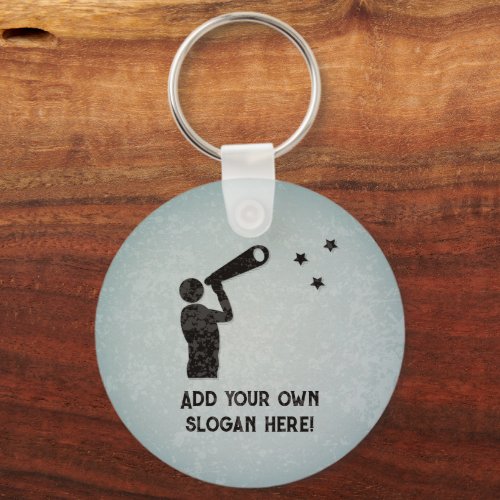 Star_Gazing _ Astronomer with Telescope _ own text Keychain